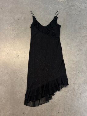 Y2K City Triangles Black Sparkly Mini Dress